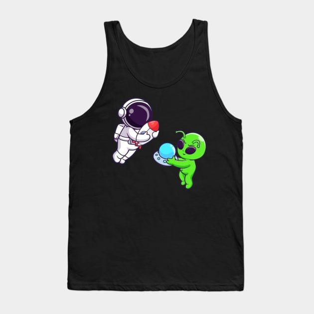 Astronaut and alien Tank Top by TheDesigNook